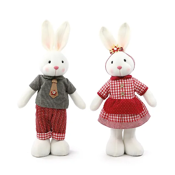 Coelho Decorativo de Tecido Listras Sortido Pasquali 40cm - 2 Un