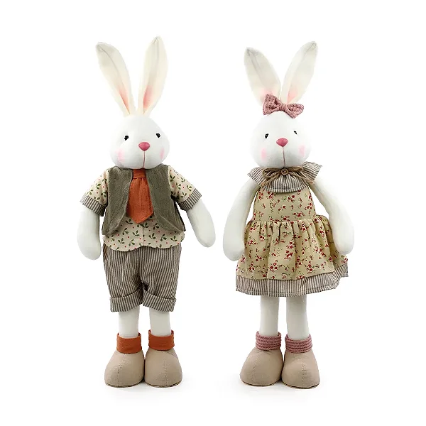 Coelho Decorativo de Tecido Floral Sortido Pasquali 60cm - 2 Un