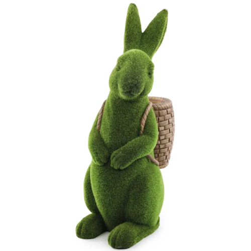 Coelho Decorativo de Tecido com Cesta Grama Mesh 62cm - 1 Un