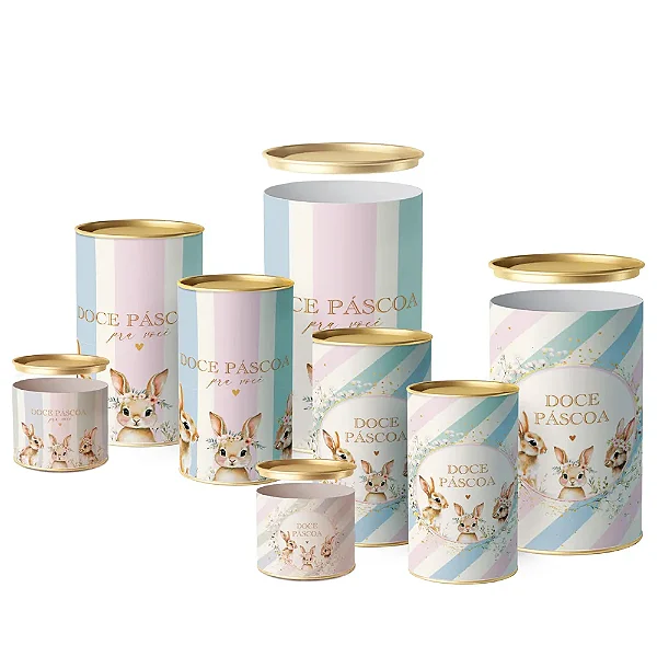 Lata Para Doces Rígida Doce Páscoa Composê 10x7cm - 12 Un