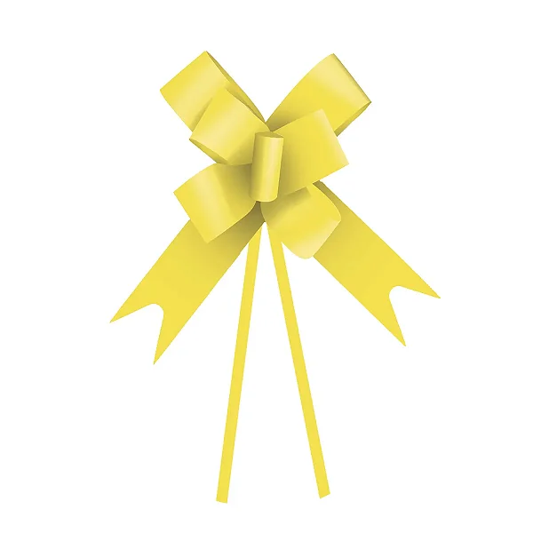 Laço Pronto Liso 48mm Amarelo - 100 Un