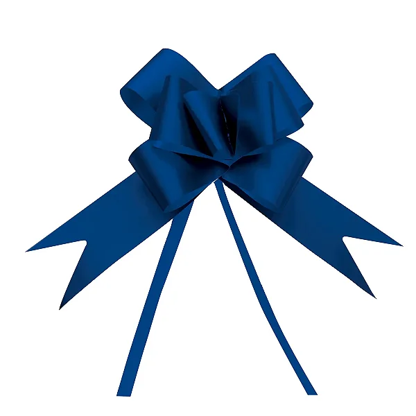 Laço Pronto Acetinado 50mm Liso Azul Escuro - 100 Un