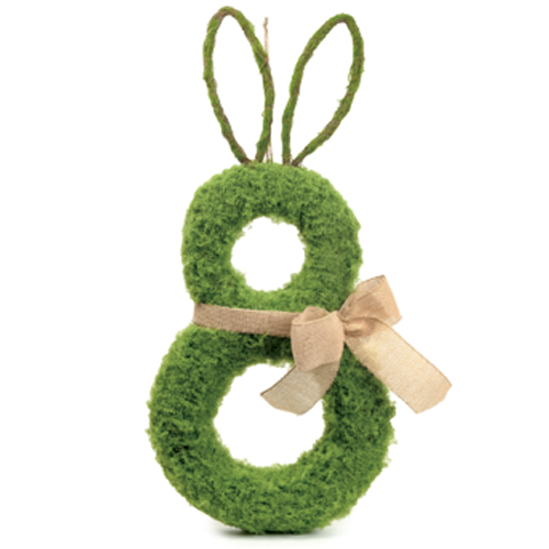 Guirlanda Decorativa Silhueta Coelho e Laço Verde/Rosa Rustic 70cm - 1 Un