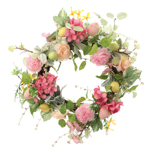 Guirlanda Decorativa com Flores e Ovos 50cm Fondant - 1 Un