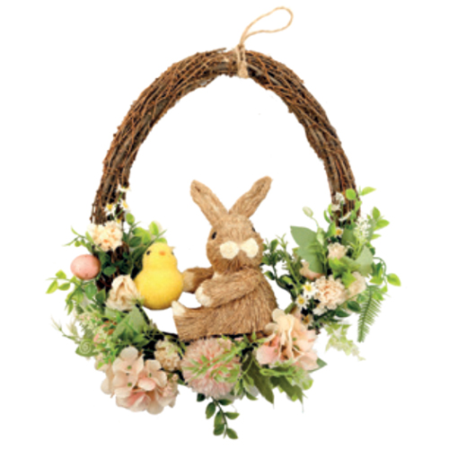 Guirlanda Decorativa Coelho Marrom Fondant 45cm - 1 Un