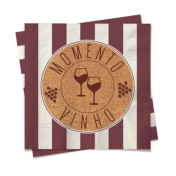 Guardanapo de Papel 32,5x32,5cm Momento Vinho - 20 Un