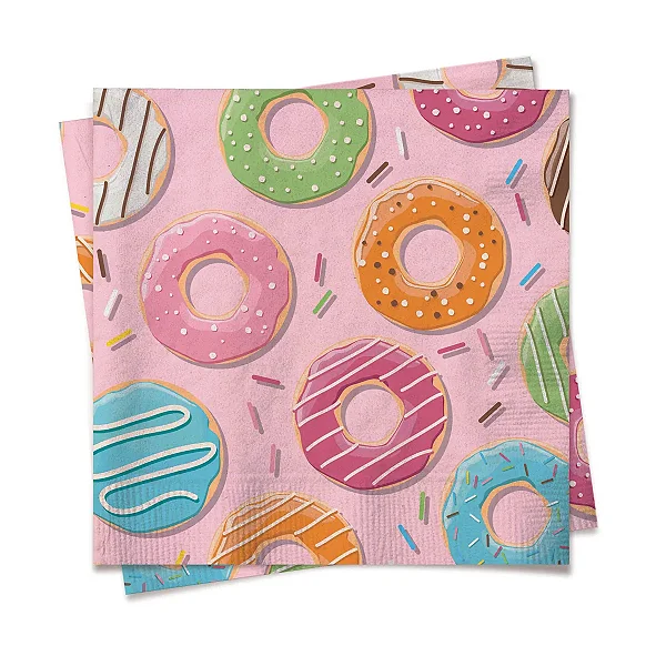 Guardanapo de Papel 32,5x32,5cm Donuts Colors - 20 Un