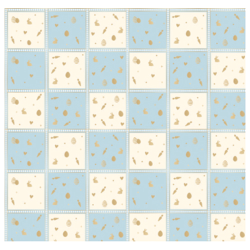 Folha Poli Pascoa Perolado Quinn Azul 69x89cm - 25 Un