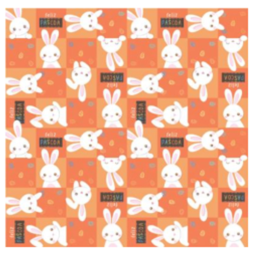 Folha Poli Páscoa Metalizado Luke's Laranja 69x89cm - 25 Un