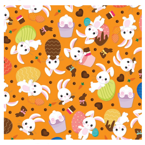 Folha Poli Páscoa Metalizado Doce Encanto Laranja 69x89cm - 25 Un