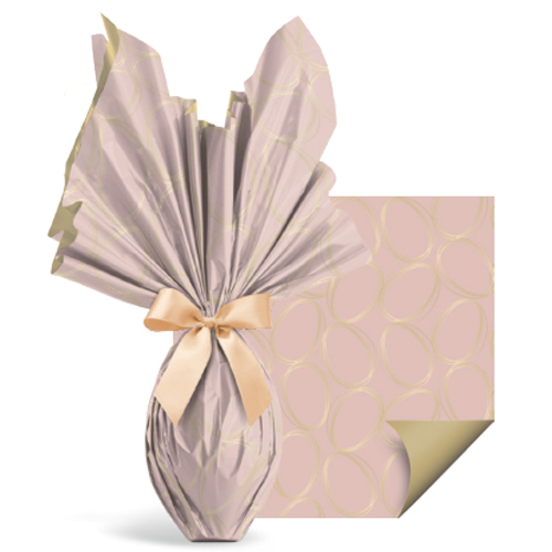 Folha Poli Páscoa Dupla Face Tonal Rosê/Ouro 69x89cm - 25 Un