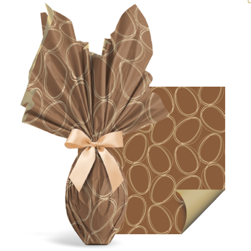 Folha Poli Páscoa Dupla Face Tonal Marrom/Ouro 69x89cm - 100 Un