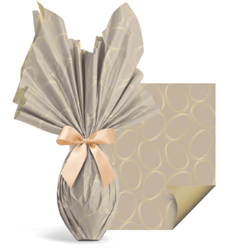 Folha Poli Páscoa Dupla Face Tonal Fendi/Ouro 69x89cm - 25 Un