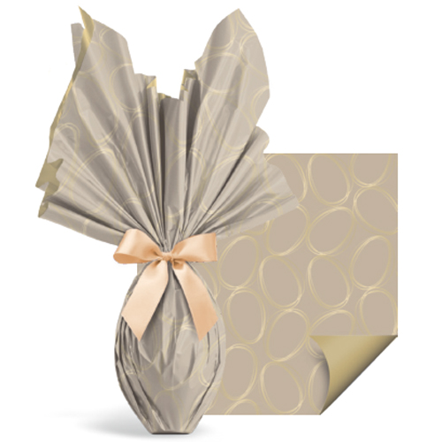 Folha Poli Páscoa Dupla Face Tonal Fendi/Ouro 69x89cm - 100 Un