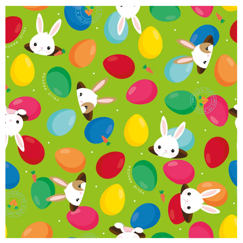 Folha Poli Coelho Sai da Toca Verde 69x89cm - 25 Un