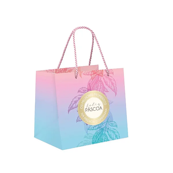 Sacola Premium Para Um Meio Ovo Ombre Degradê M 30x26x14cm - 10 Un