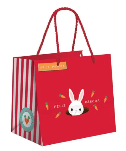 Sacola Premium Para Um Meio Ovo Alegria Na Toca M 30x26x14cm - 10 Un