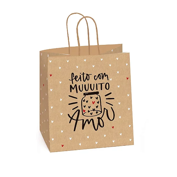 Sacola de Papel Para 1 Meio Ovo 350g 27,5x22x16cm Kraft Doçura - 10 Un
