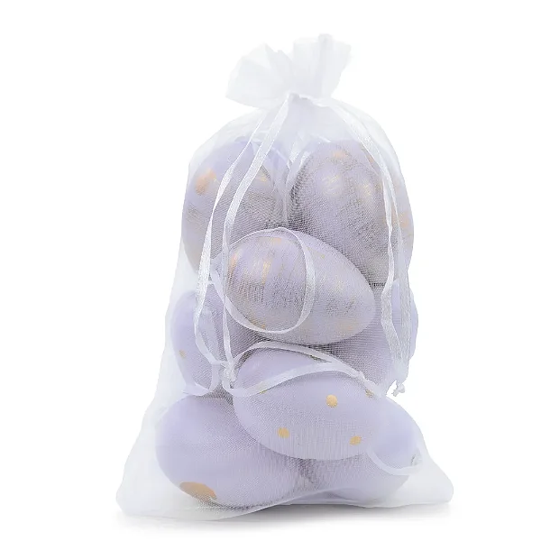 Saco com Ovos Galinha Sortido Lilás e Ouro - 9 Un