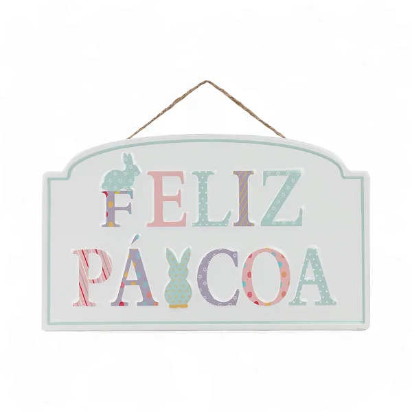 Quadro Decorativo Feliz Páscoa Para Pendurar Clr - 1 Un