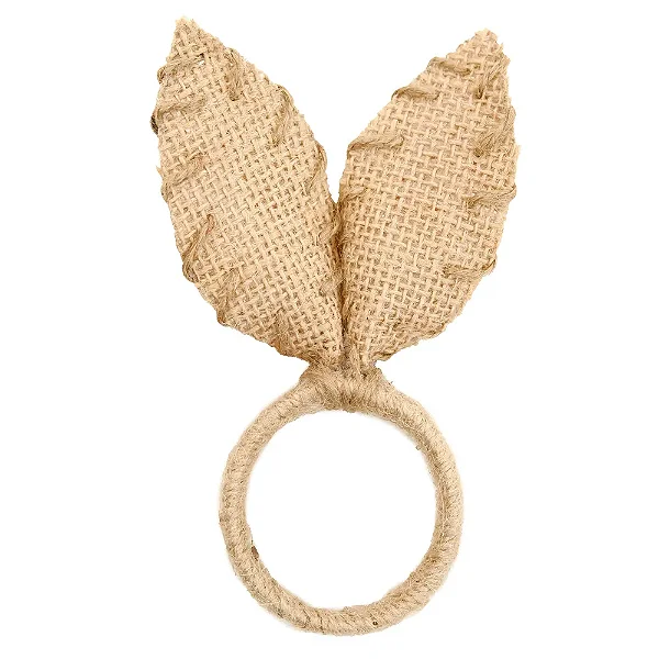 Porta Guardanapo em Sisal com Orelhas Marrom 15x10x2cm - 4 Un