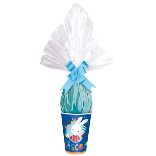 Kit Embalagem para Ovo no Copo Brilho de Páscoa Azul 500ml - 6 Peças