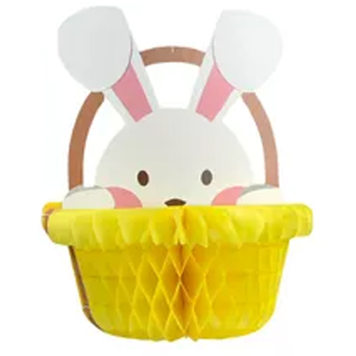 Enfeite Decorativo de Páscoa - Guirlanda Coelho na Cesta 30cm - 1 Un