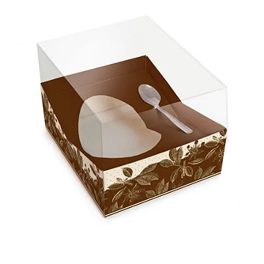 Caixa Meio Ovo de Colher e Acetato Alto Sabor Marrom 250g - 12 Un