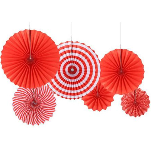 Kit Enfeite de Papel Composê Vermelho - 6 Peças