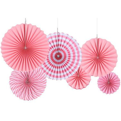 Kit Enfeite de Papel Composê Rosa Bebê - 6 Peças