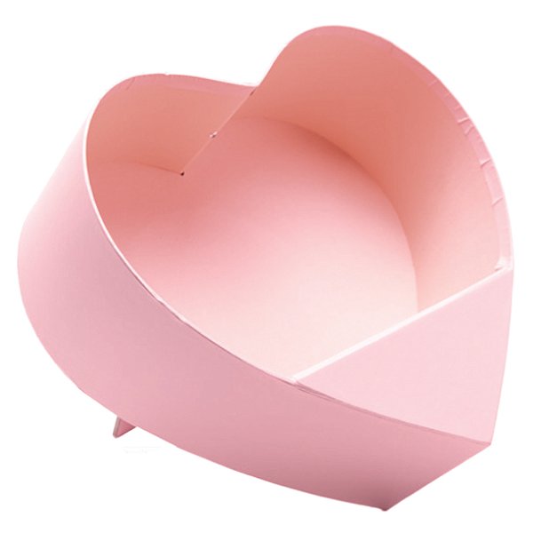 Caixa Coração de Papel Liso 25x23,5x9cm Rosa Claro - 1 Un