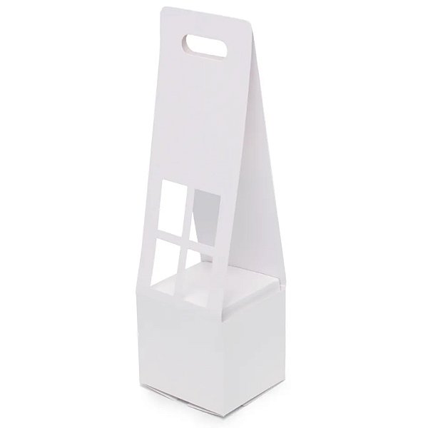 Sacola de Papel Slim Liso 12x12x42cm Branco - 1 Un