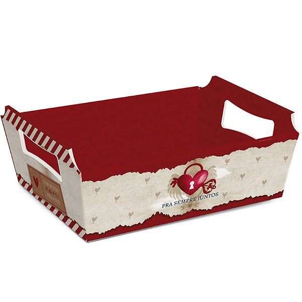 Kit Cesta de Cartão Amor Real MG 27x18,5x9,5cm - 10 Un
