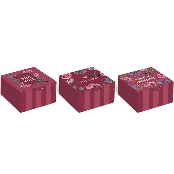 Kit Caixa Diver Para 4 Brigadeiros Brigitte 8,5x8,5x3,5cm - 10 Un