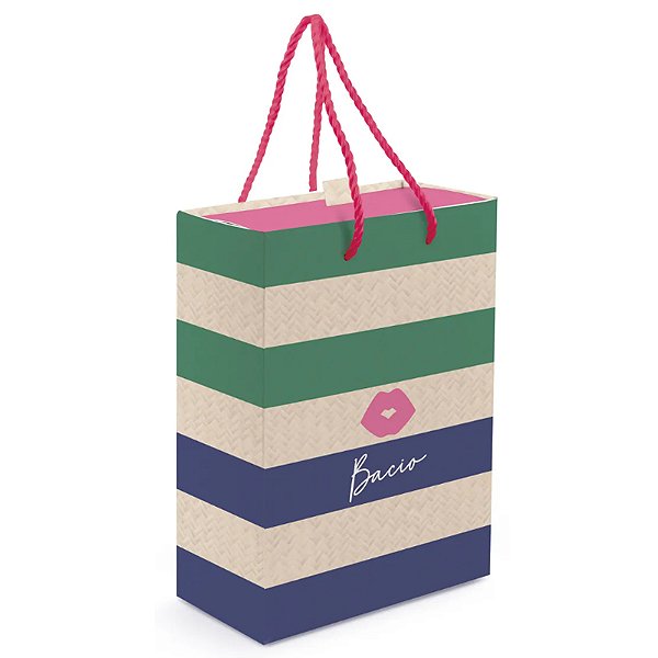 Kit Caixa Luva com Alça Bella Vita M 25x18x8cm - 10 Un