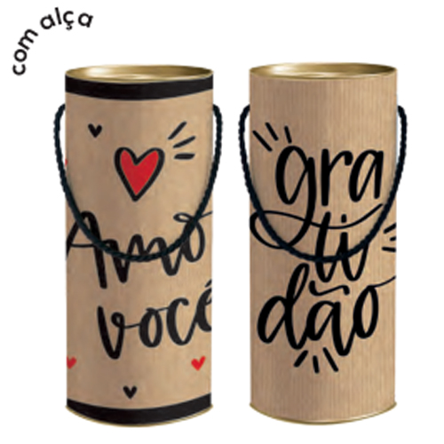 Kit Lata com Alça Para Presente GG 29,5x11,5cm Letteri Composê - 6 Un