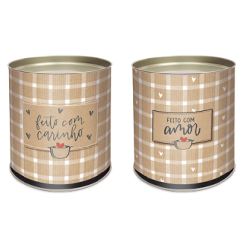 Kit Lata Para Doces Rígida Amor 9x11cm - 12 Un
