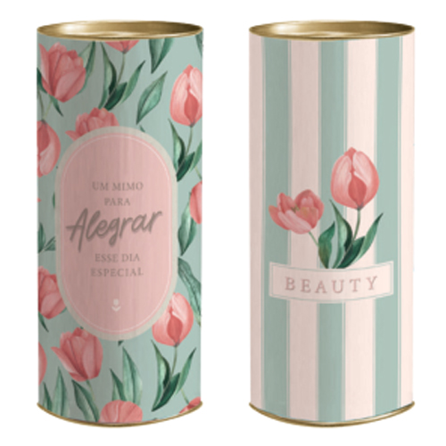 Kit Lata Para Presente Rígida G 10x27cm Tulips Composê - 6 Un