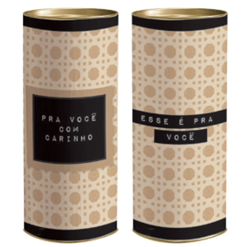 Kit Lata Para Presente Rígida P 9x20cm Rattan Composê - 6 Un