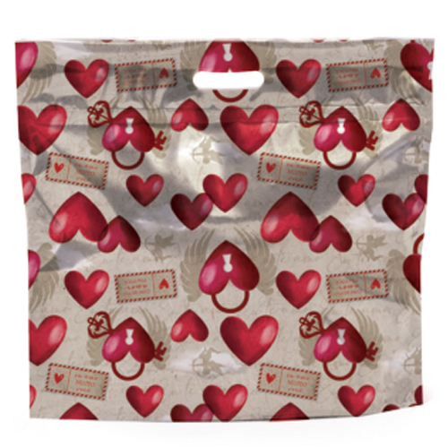 Kit Sacola Laminada com Zíper 32x40+5cm Amor Real - 10 Un