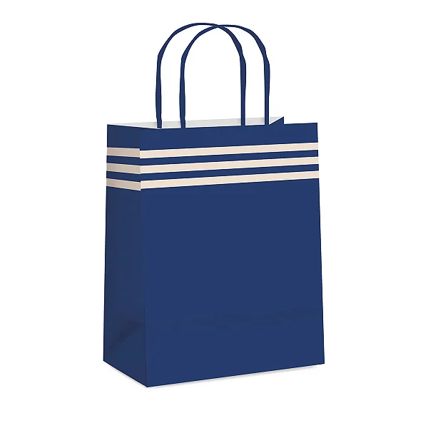 Kit Sacola de Papel Polo Cobalto Azul GG 39x32x16cm - 10 Un