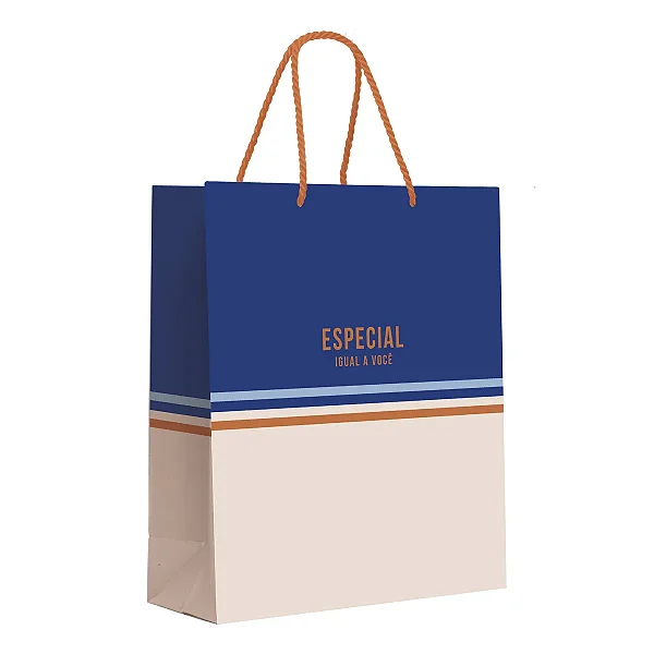 Kit Sacola de Papel Premium Polo M 31x26x10cm - 10 Un