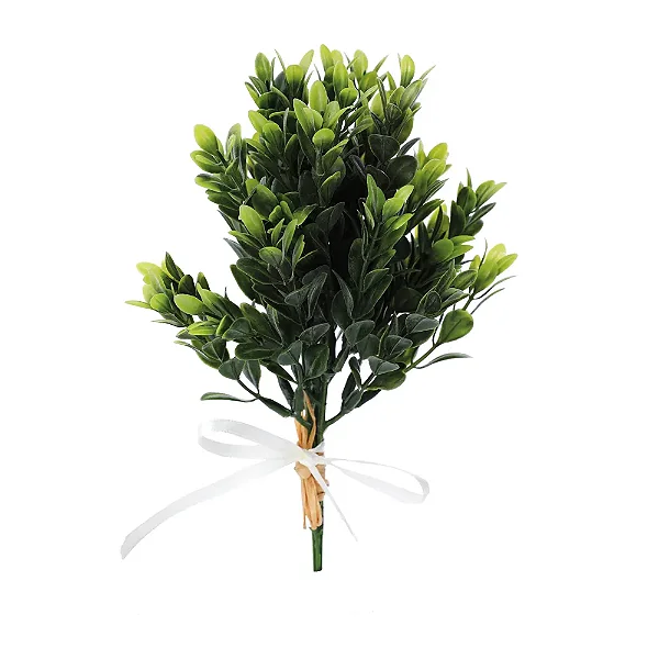 Galhos Decorativos Permanentes - Galho Curto com Fita 25cm Verde - 1 Galho