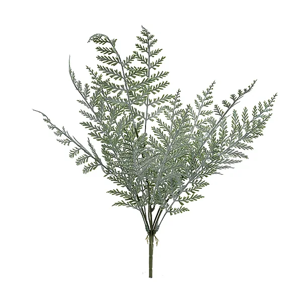 Galhos Decorativos Permanentes - Pick Samambaia 48cm Verde/Branco - 6 Buquês