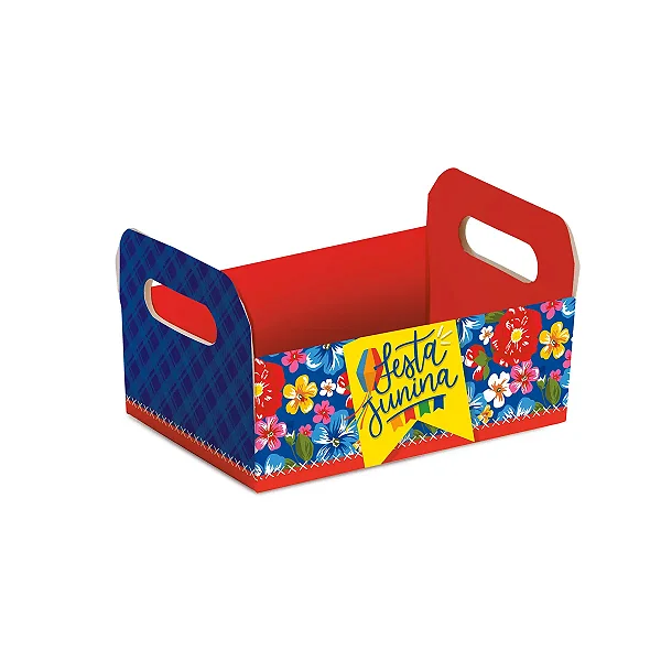 Caixote de Cartão Arraiá Bão Demais M 22x15x8cm - 10 Un