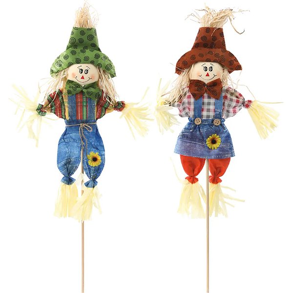 Kit Espantalho Decorativo - Haste Para Festa Junina - Severina e Terezinha 66cm - 2 Un