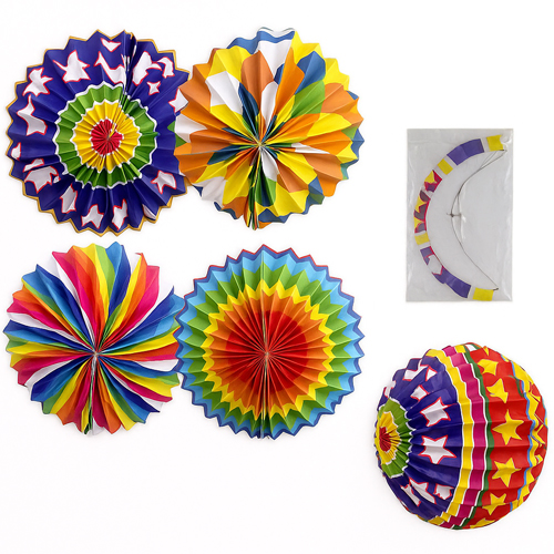 Enfeite Lanterna Junina Redonda em Papel 25cm - 1 Un