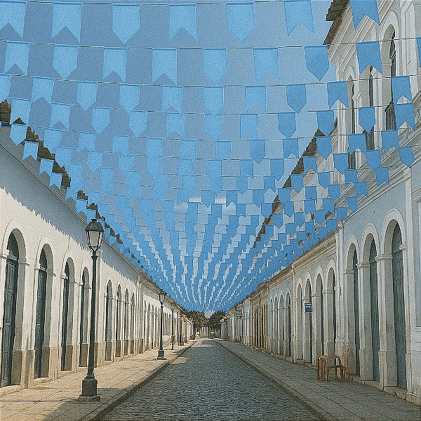 Bandeirinhas Junina Plástica Azul Bandeirola 10 Metros - 1 Un