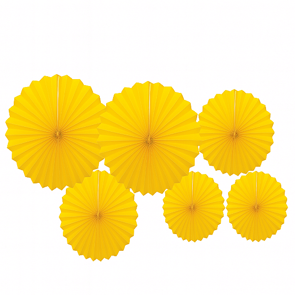 Kit Enfeite de Papel Composê Color Amarelo - 6 Peças