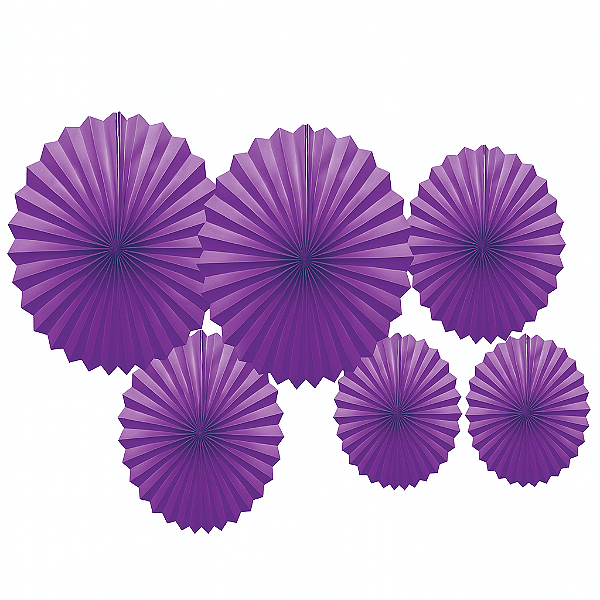 Kit Enfeite de Papel Composê Color Roxo - 6 Peças